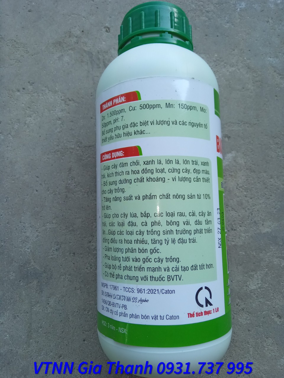 (VTNN Gia Thanh) Phân bón vi lượng Amino Bioted 603 Super - KL:1 Lít