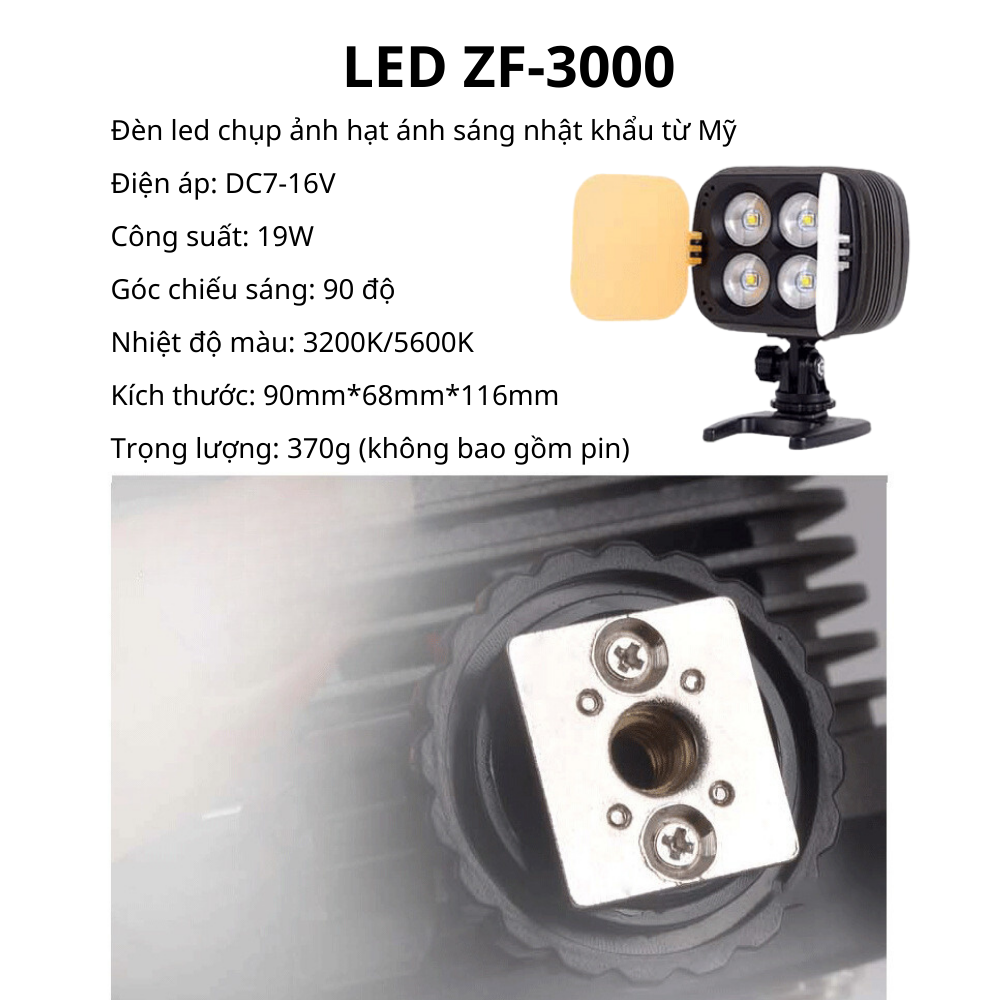ĐÈN LED VIDEO ZIFON ZF3000 4 BÓNG SIÊU SÁNG