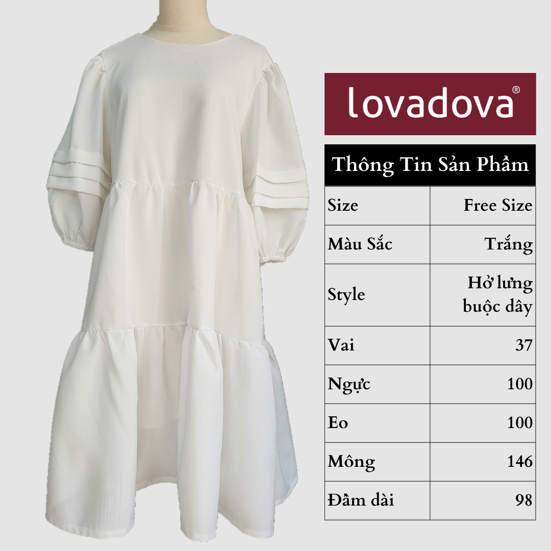 Đầm baby doll trắng vải linen xước hở lưng buộc dây - màu đen hết hàng