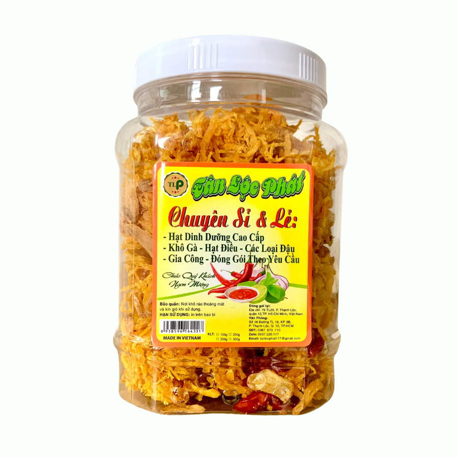 KHÔ GÀ BƠ TỎI TÂN LỘC PHÁT HŨ 500G