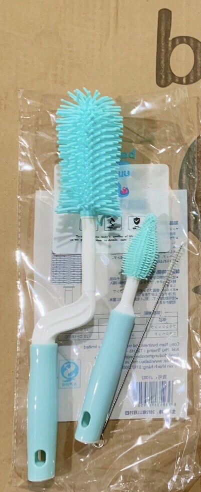 Cọ Bình Sữa Silicon Xoay 360 Độ 3 Chi Tiết