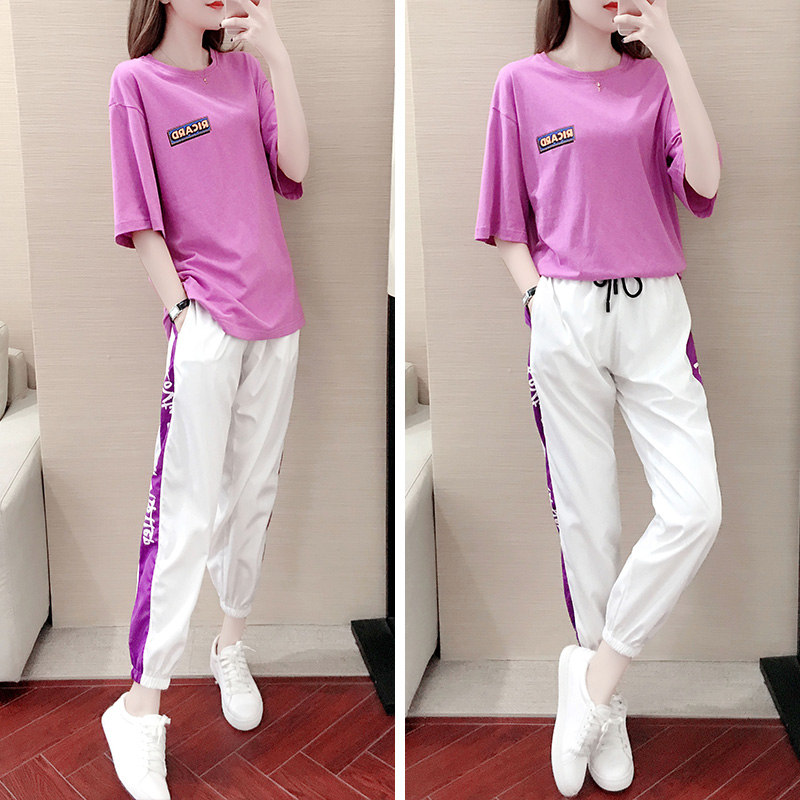 [ Hoàn Tiền Max ] Bộ Quần Áo Nữ Mùa Hè Tay Ngắn Cổ Tròn In Hai Mặt RICARD Chất Thun Mềm Mát Phong Cách Trẻ Trung Thời Trang Blue Monday WM QA 057