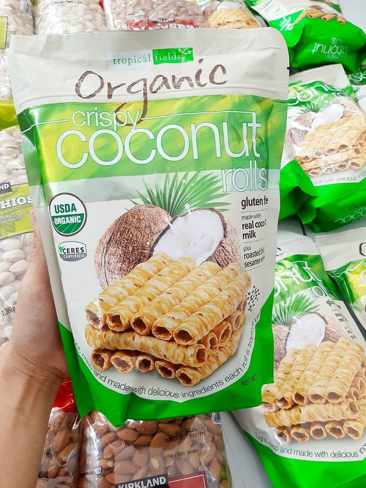 [HCM]Bánh quế dừa Tropical Fields Organic Crispy Coconut Rolls