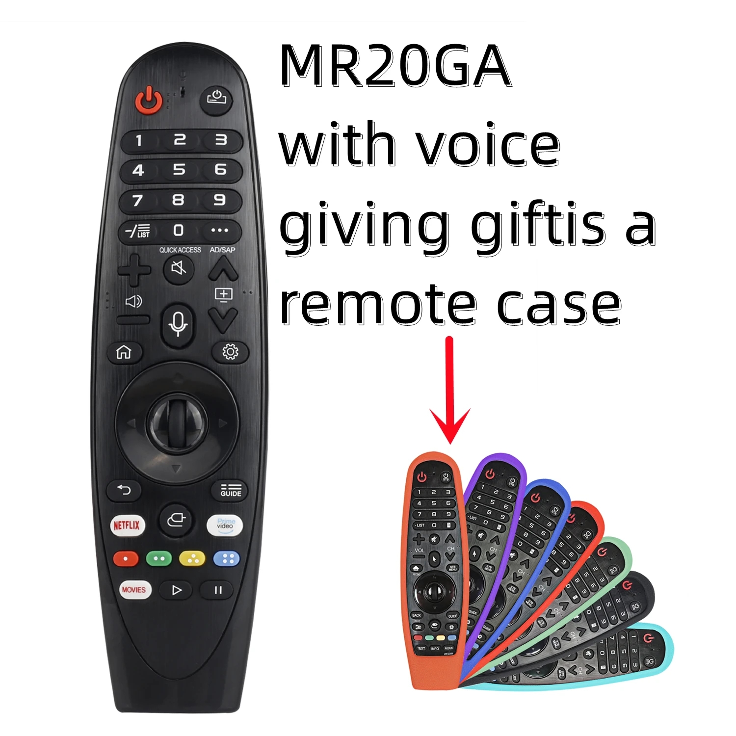 Điều Khiển giọng nói Tivi LG chuột bay - Magic Remote LG AN-MR20GA Giọng Nói Full chức năng.(Món bảo vệ silicon màu ngẫu nhiên)