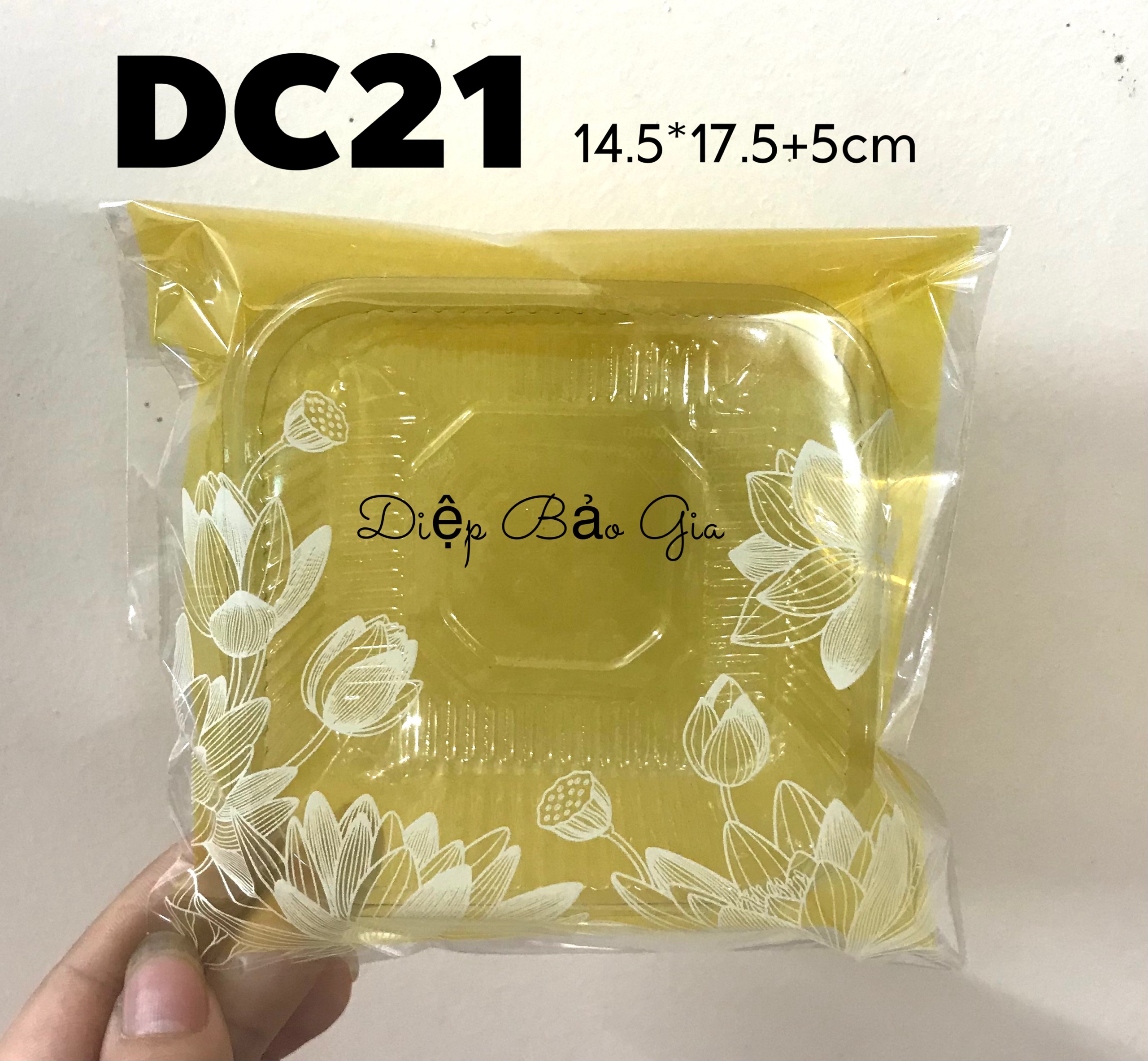 Khay túi trung thu Sen vàng DC21 dán miệng 100 chiếc