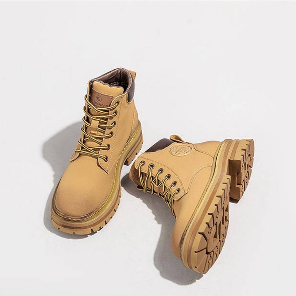 Boot nữ cổ cao giày bốt nữ đế độn phong cách Hàn Quốc