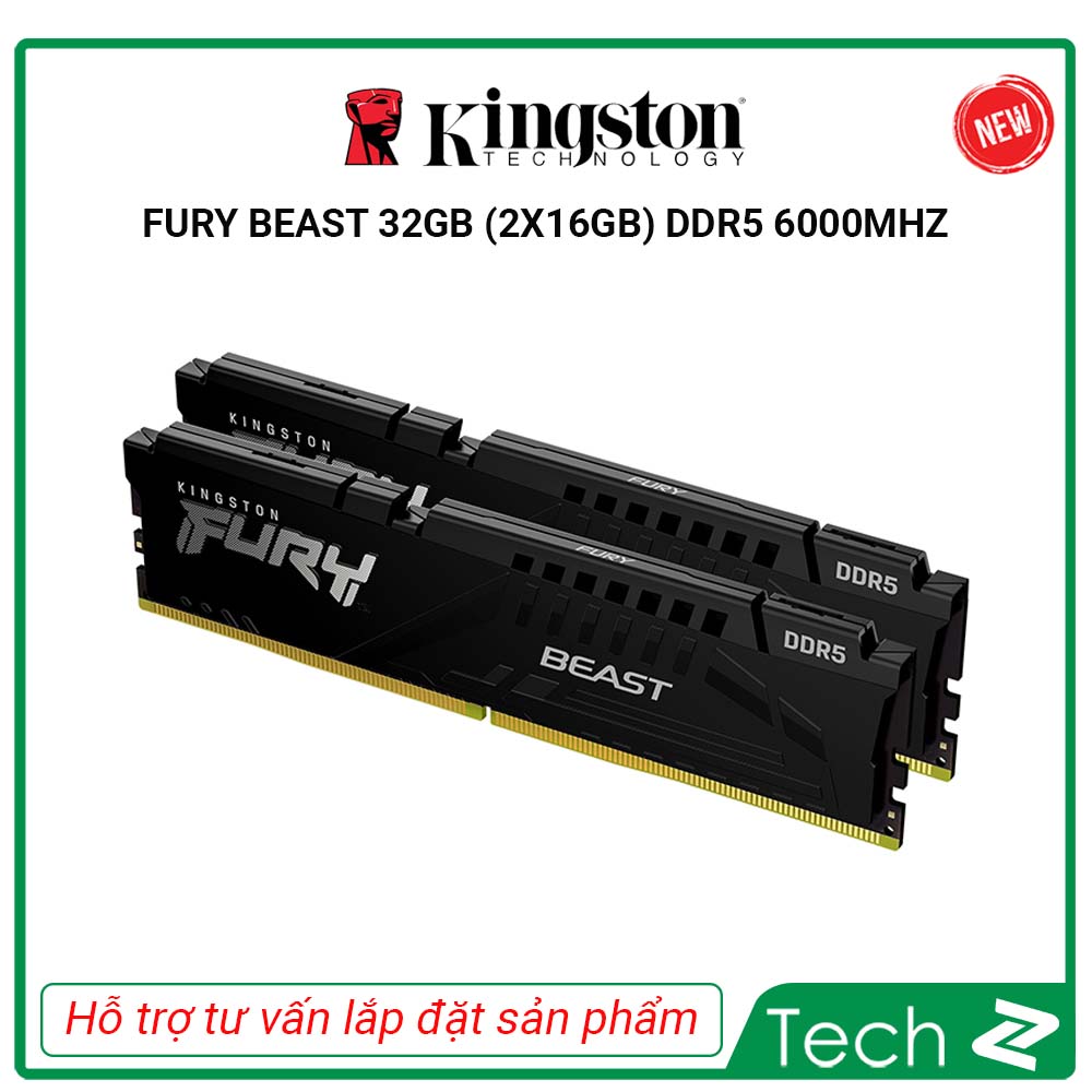 Ram Kingston Fury Beast 32GB 2x16GB DDR5 6000Mhz