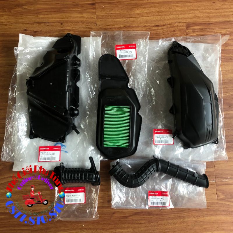 Bộ pô e vario - click 150 zin mới - 17210-k59-a70/ 17245-k59-a70/ 17253-k59-a70/ 17215-k59-a70/ 17225-kwn-98