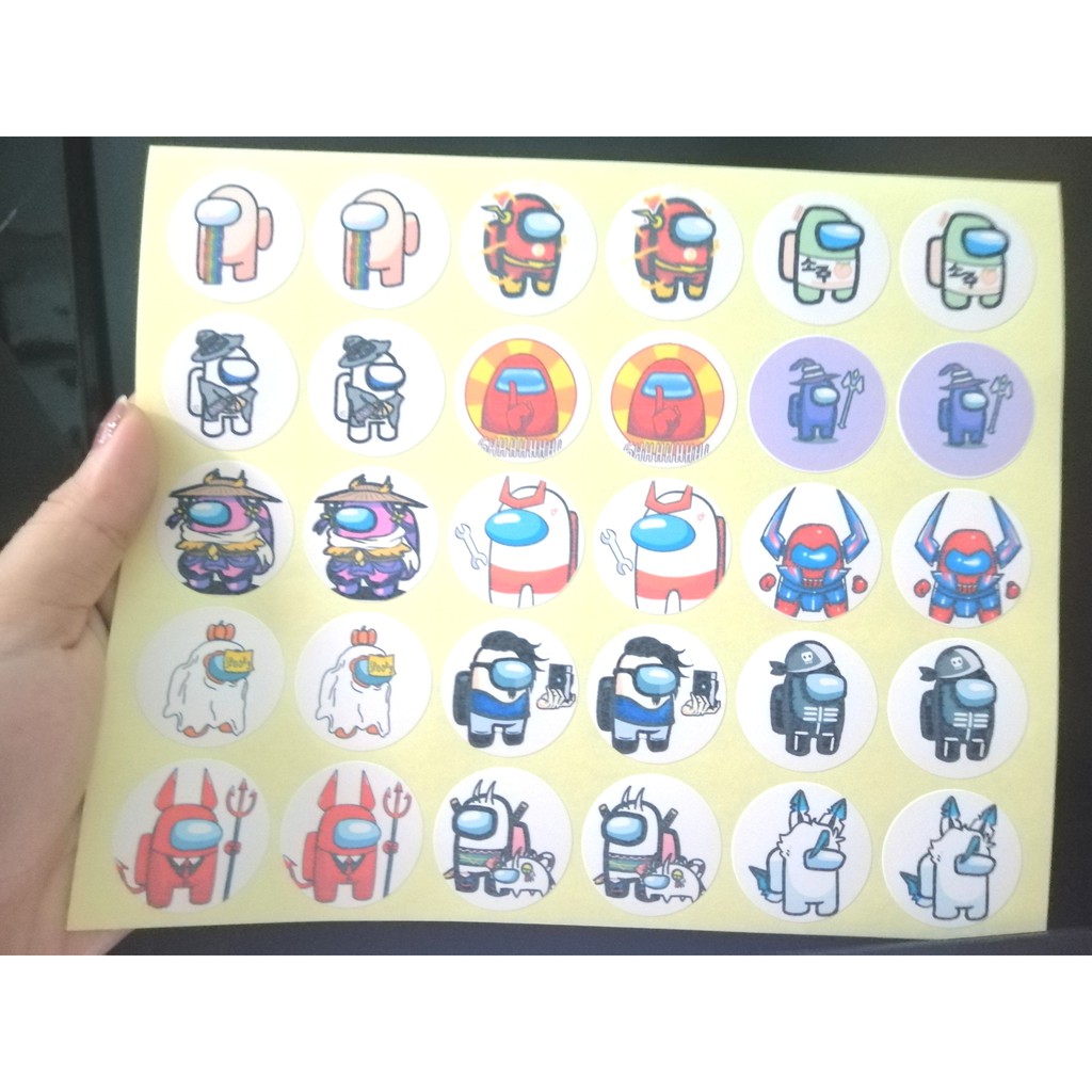 30 miếng dán stickers hình AMONG Ú 1005