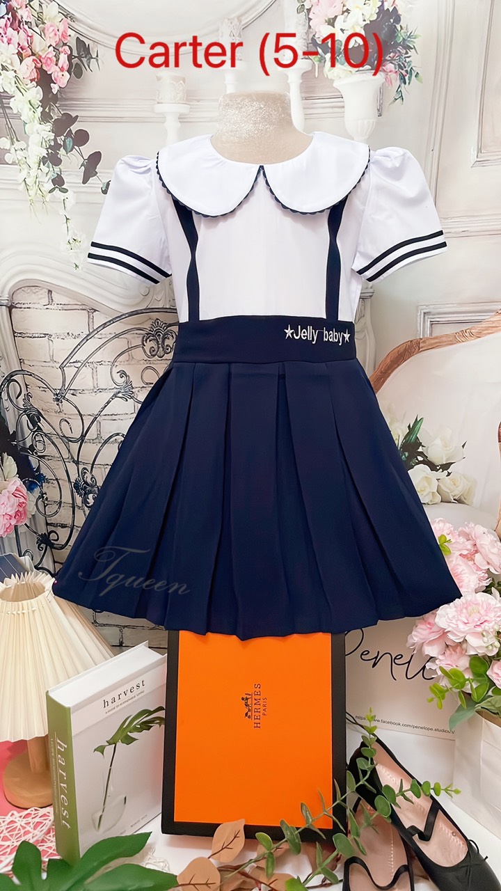 Đầm học sinh - Vải kate lụa - Danangsale
