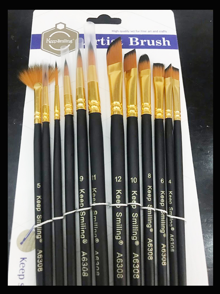 BỘ CỌ VẼ MÀU NƯỚC 12 CÂY - BỘ CỌ VẼ MÀU ACRYLIC 12 CÂY NHẬP KHẨU