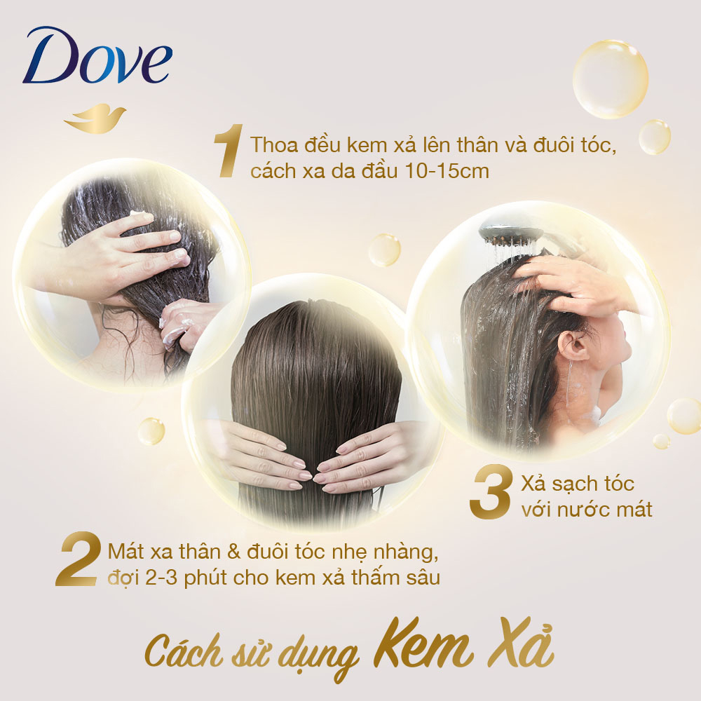 Kem xả phục hồi tóc Dove Phục Hồi Hư Tổn Công nghệ độc quyền Định Vị Hư Tổn Chính Xác cho tóc suôn mượt, khỏe đẹp 610g