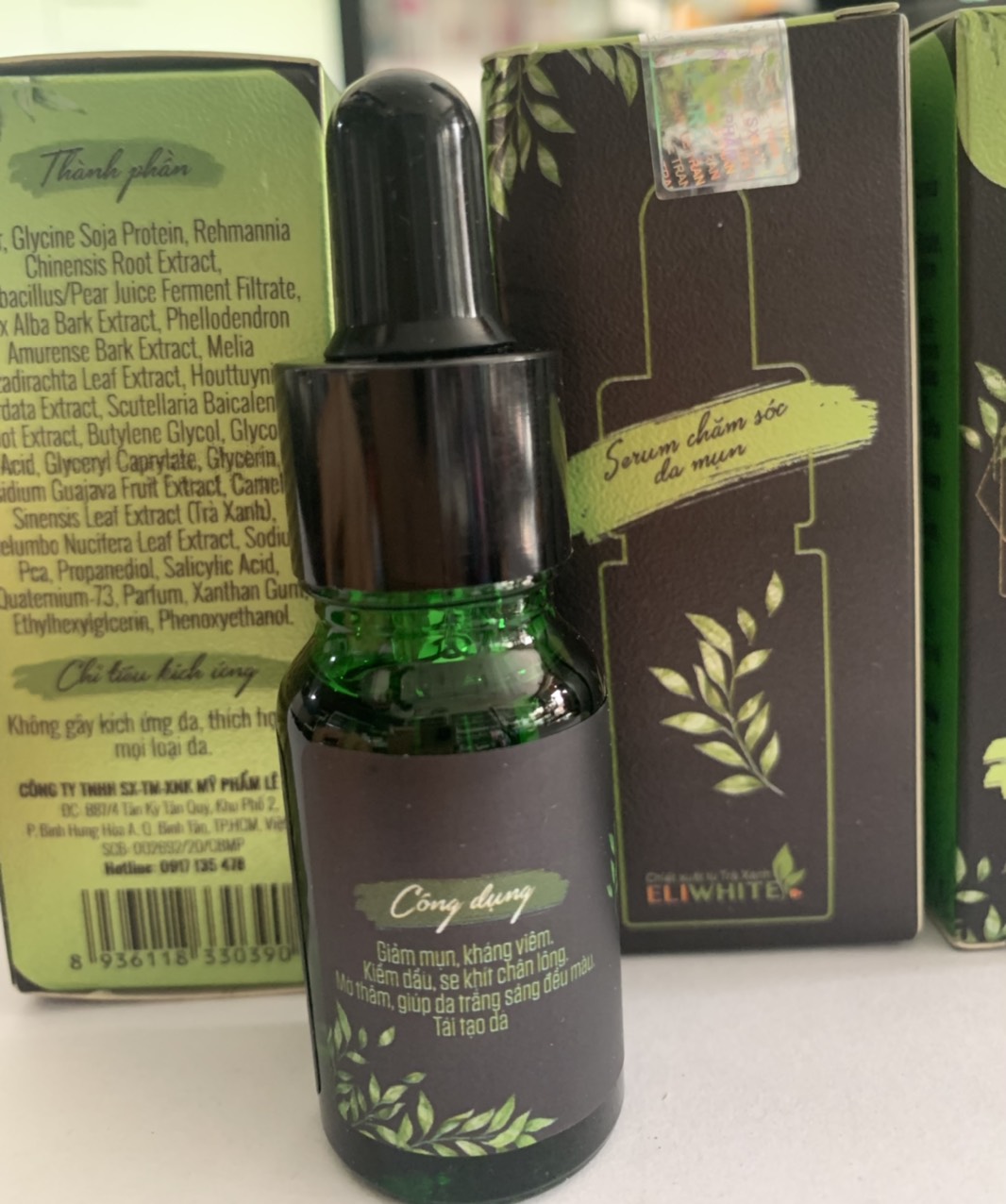 [HCM]Serum Trà xanh ELIWHITE SKIN CARE ACNE 10ml