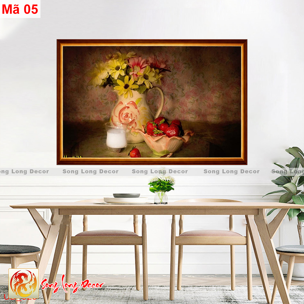 [THANH LÝ SẢ KHO] Tranh dán tường 3d - Tranh Phòng Ăn - Tranh 3d Trái Cây - Song Long Decor PA6