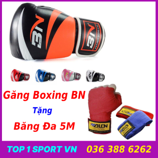 Găng tay đấm bốc boxing BN + băng đa 5M chính hãng, dụng cụ đấm bốc boxing sparring chuyên nghiệp, bảo hành 12 tháng thumbnail