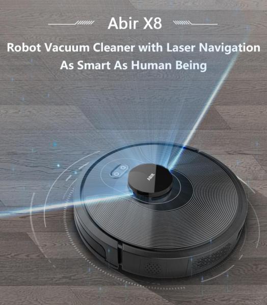 Robot Hút Bụi Lau Nhà ABIR X8 2020 - UV Diệt Khuẩn, Khả Năng Nhớ 3 Bản Đồ