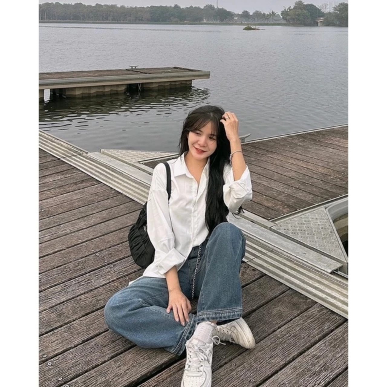 Áo sơ mi nữ dáng dài chất lụa mango không nhăn - 247storefashion - sm00105_p6k11