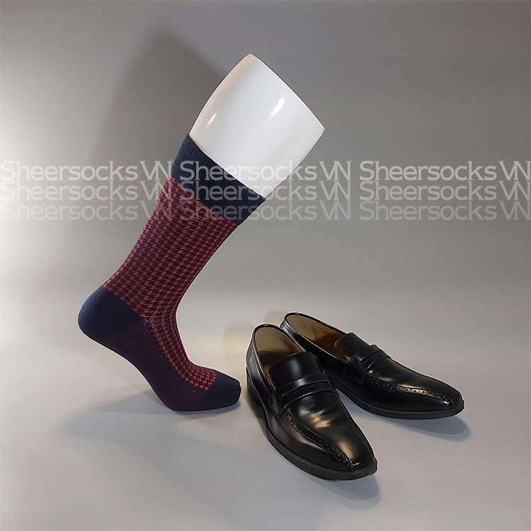 Tất cotton họa tiết Houndstooth