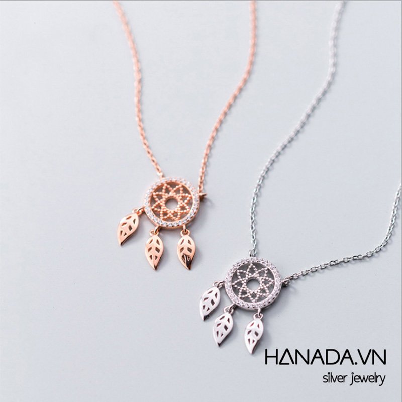 [ LAZXuhuong03 giảm 40K /299K] Dây Chuyền Bạc 925 Hanada  Dreamcatcher Đá 0178