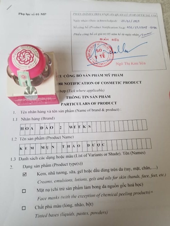 [HCM]Combo 10 hộp Kem Mụn Thảo Dược Hoa Đào 2 Weeks