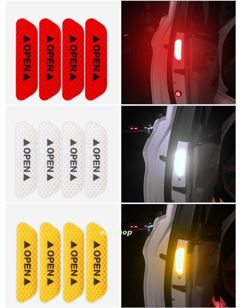 [HCM]Bộ 4 sticker phản quang cảnh báo mở cửa xe