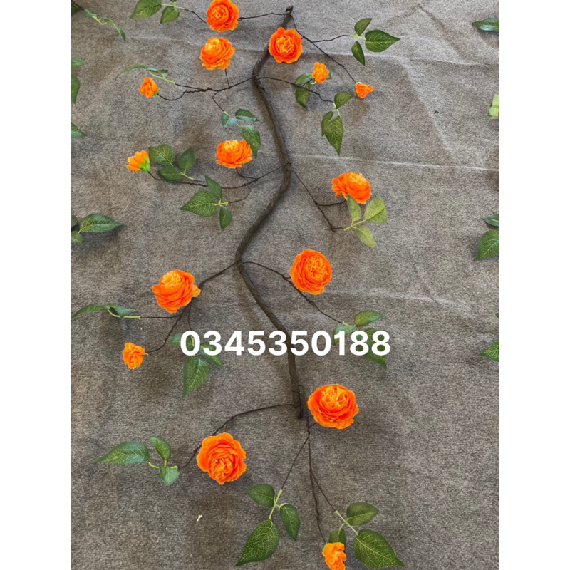 Dây hoa giả/ Dây Hồng Leo cổ dài 1,7m trang trí không gian siêu đẹp