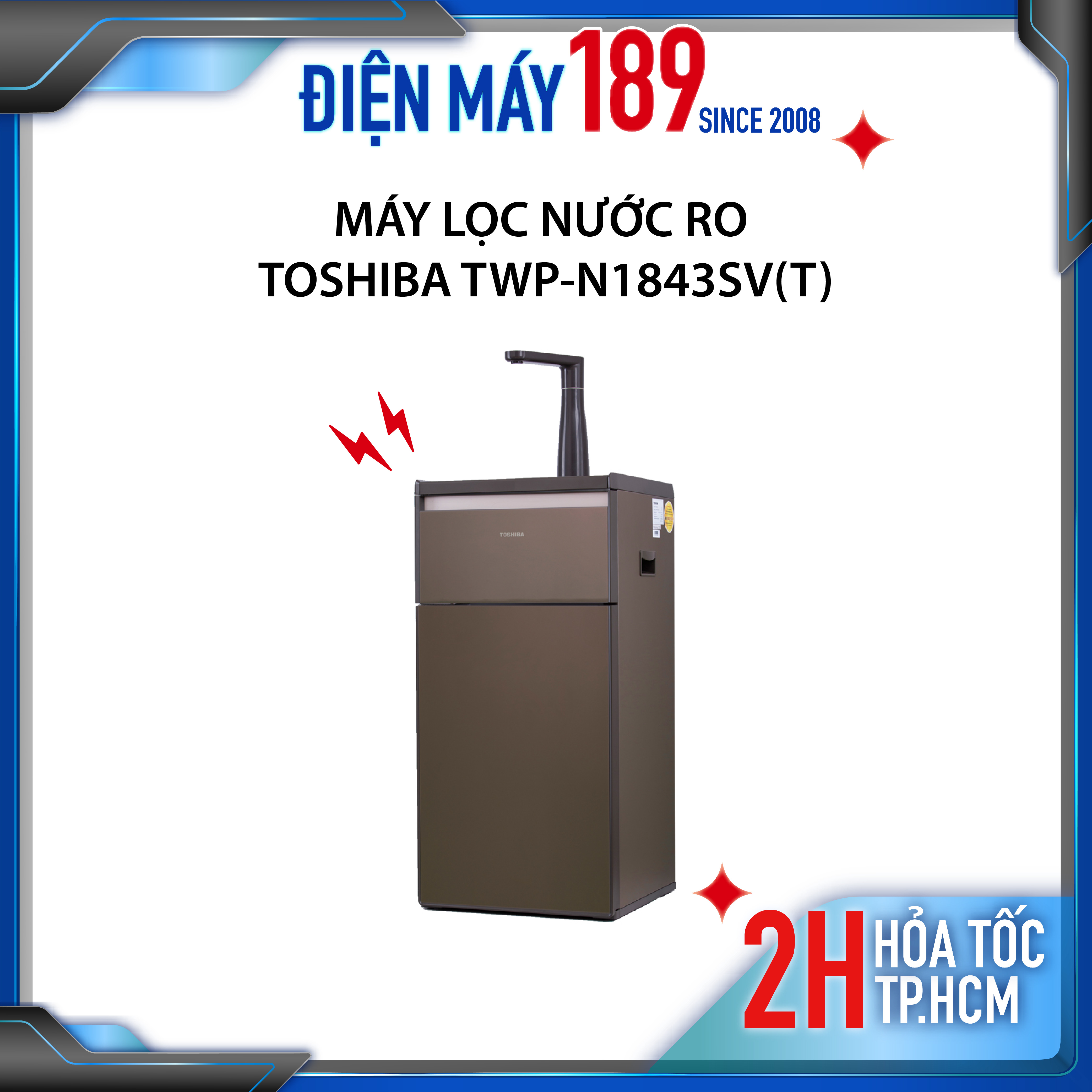 Máy lọc nước RO Toshiba TWP-N1843SV(T)- Công nghệ Nhật Bản - Tự động báo thay lõi - Hiển thị chỉ số sạch của nước - Hàng chính hãng - Bảo hành 12 tháng