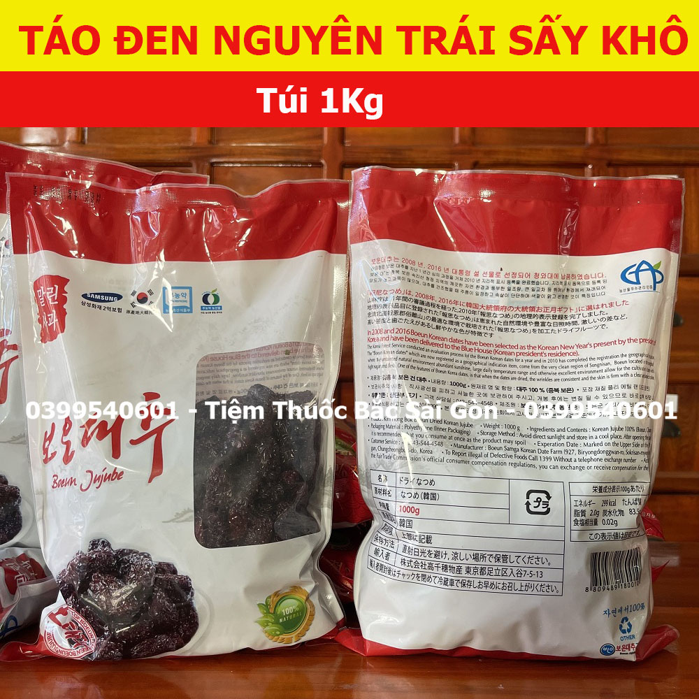 Táo Đen Hàn Quốc Ngọt Dẻo Bịch 1kg ( ngon dẻo, ngon hơn nếu hâm nóng lại)