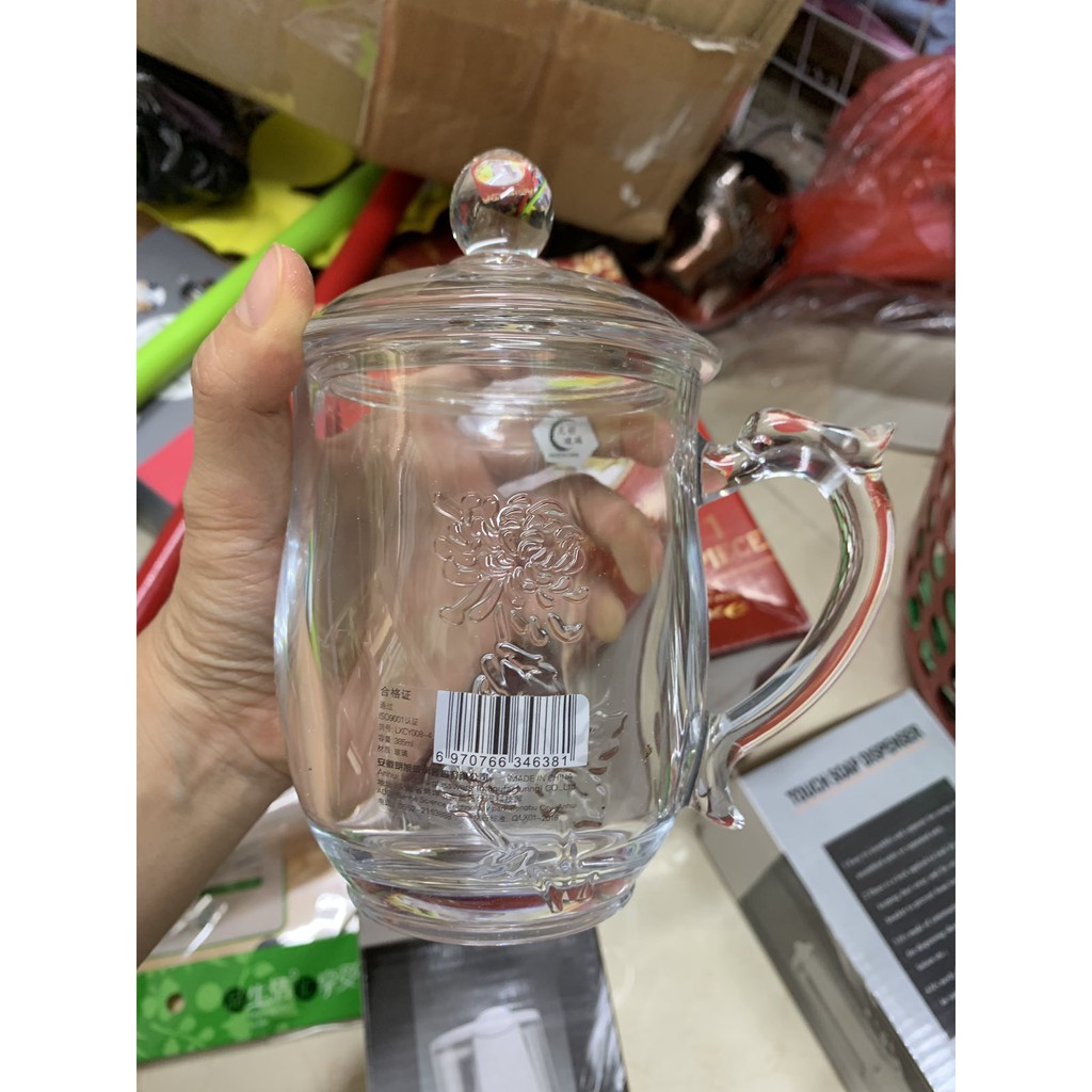 Cốc Thủy Tinh Có Quai Có Nắp Đậy