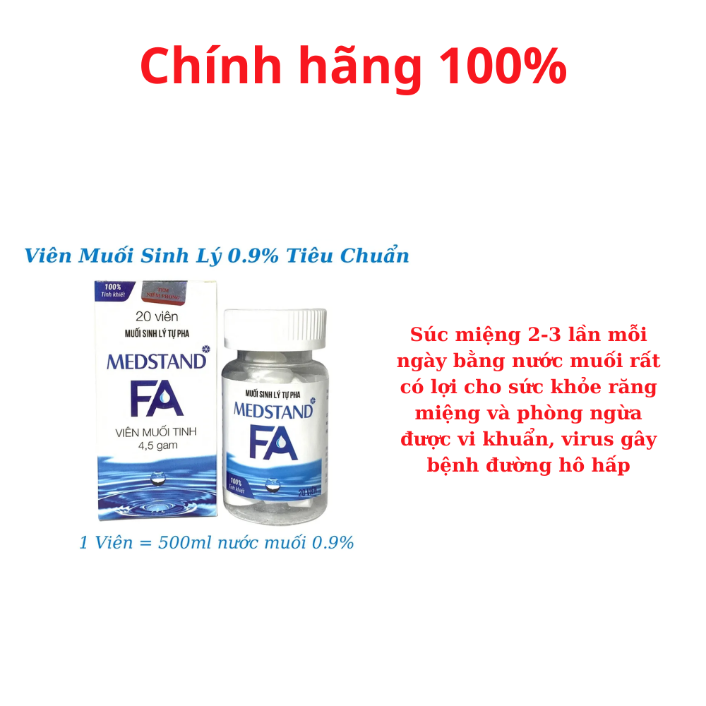 [HCM]viên muối sinh lý tự pha MEDSTAND FA 46G