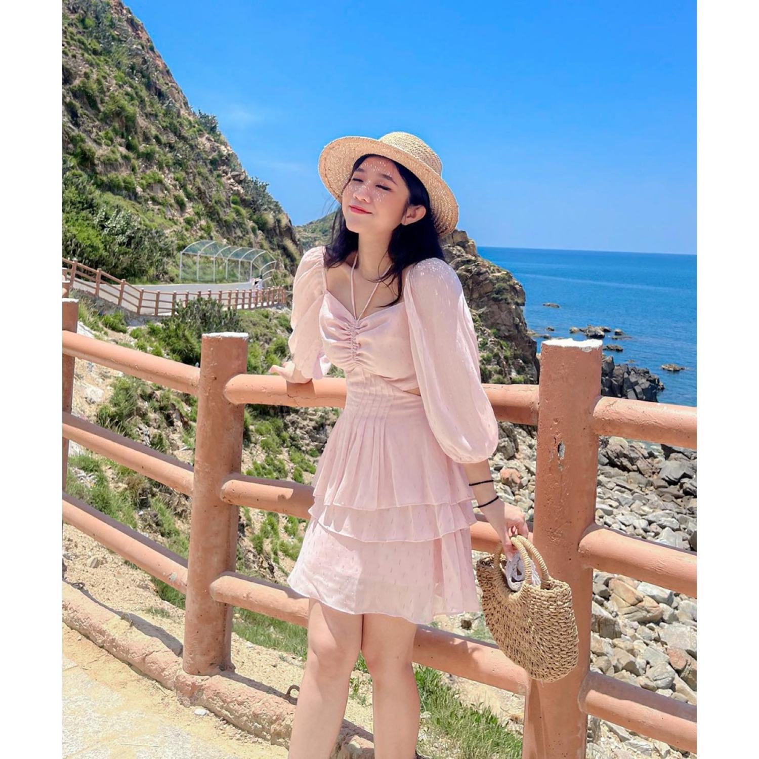 Đầm LILINA - Đầm khoét lưng tùng bèo