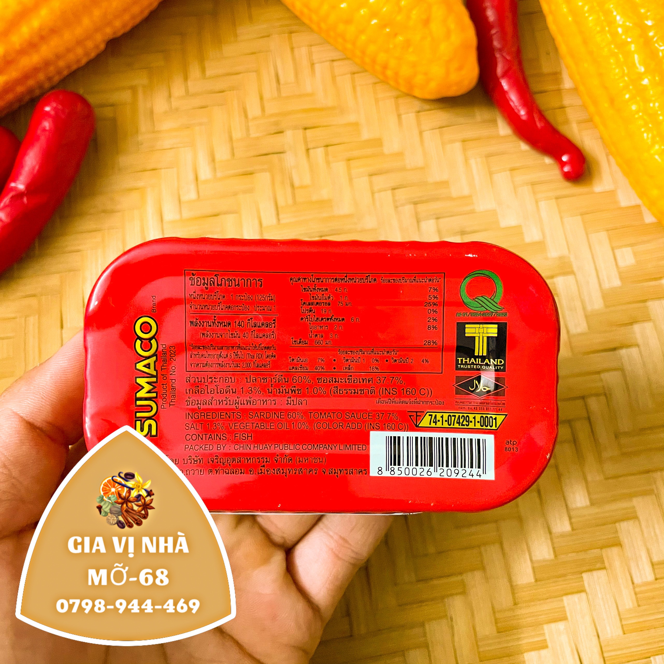 CÁ MÒI SUMACO THÁI LAN - HỘP 125GR