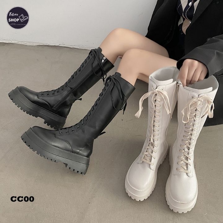 [Hàng Sẵn] [Ảnh Thật] [Freeship] Giày Bốt Nữ Chiến Binh Cổ Cao Cá Tính - CC00