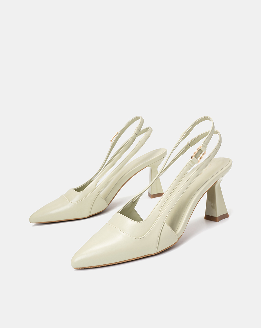 Giày Cao Gót Nữ 7cm Thời Trang JUNO Phối Quai Hậu Slingback CG07128