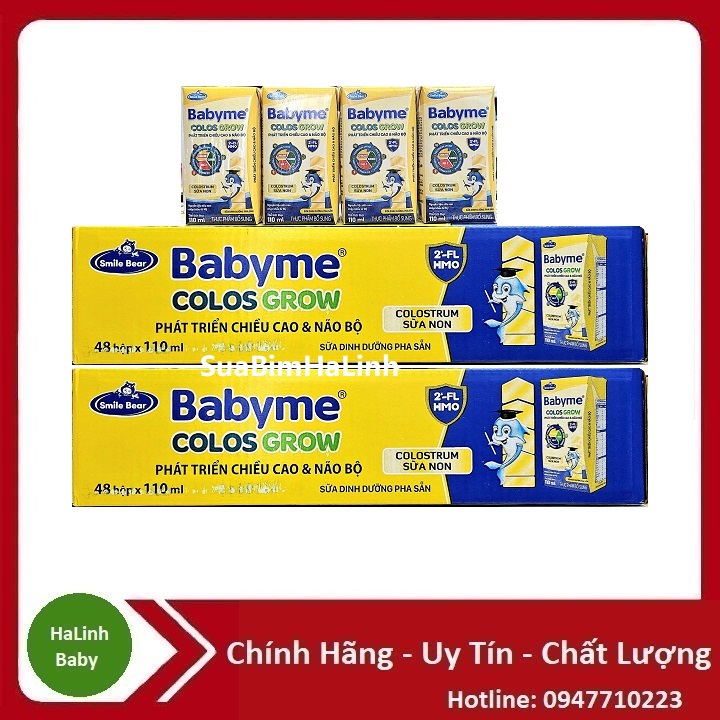 (Thùng 48 hộp) Sữa Bột Babyme gold/ Grow Pha Sẵn 110ml Date 09/2025