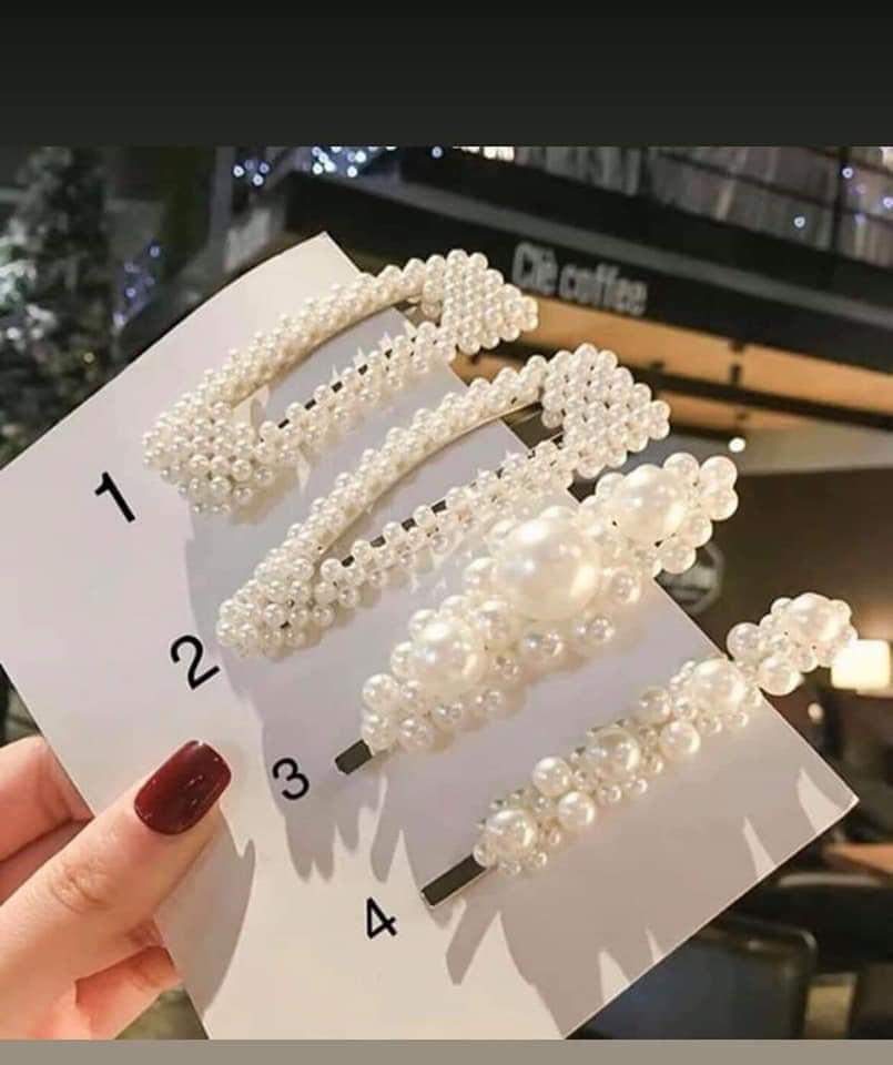 Set 4 Kẹp Tóc Ngọc Trai Hàn Quốc Trendy Siêu Xinh