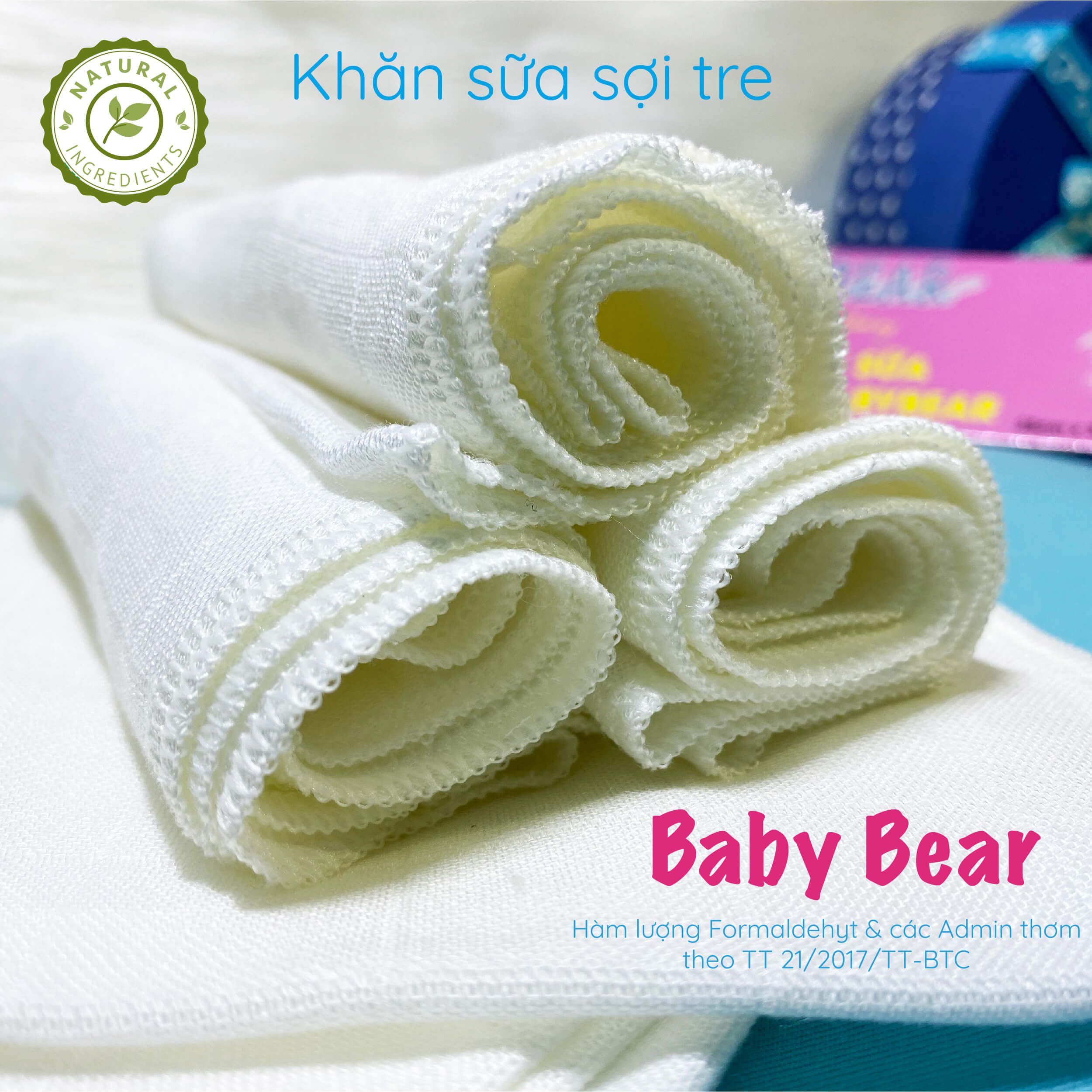 Khăn sữa sợi tre Baby Bear 25x32cm 2 lớp
