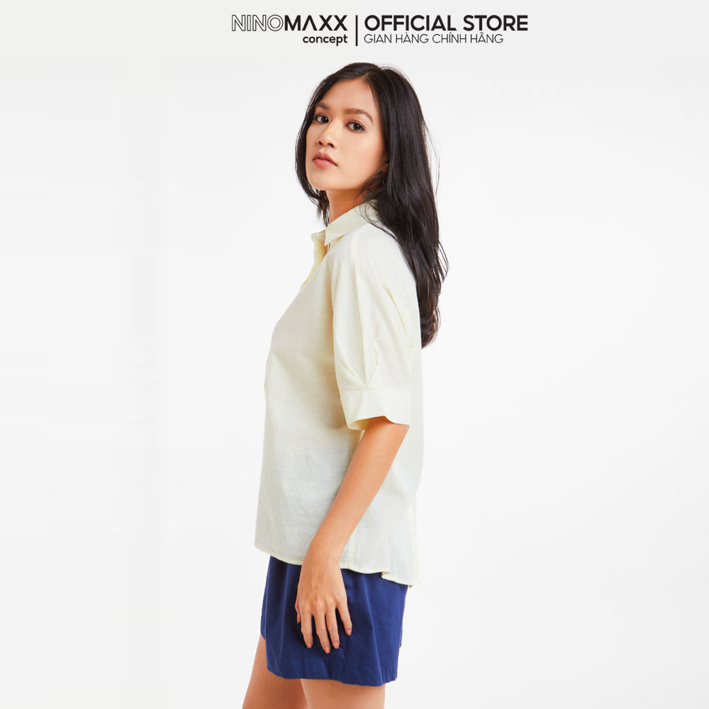 [Nhập NOVFALAZSOCIAL01 giảm 100K đơn 400K] N&M Áo Sơ Mi Nữ Tay Ngắn 100% Cotton 1912096