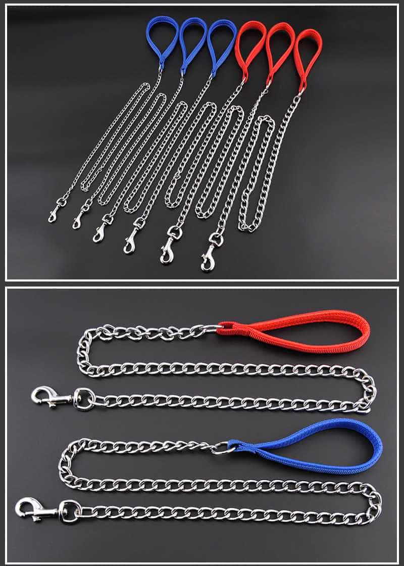 Dây xích dây dắt kim loại có tay cầm cho chó 6kg đến 20kg size 3mm dài 120cm