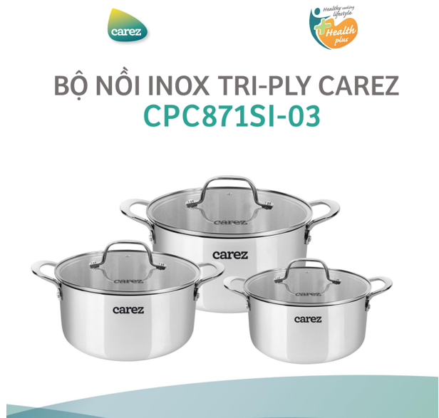 BỘ NỒI INOX TRI-PLY CAREZ CPC871SI-03