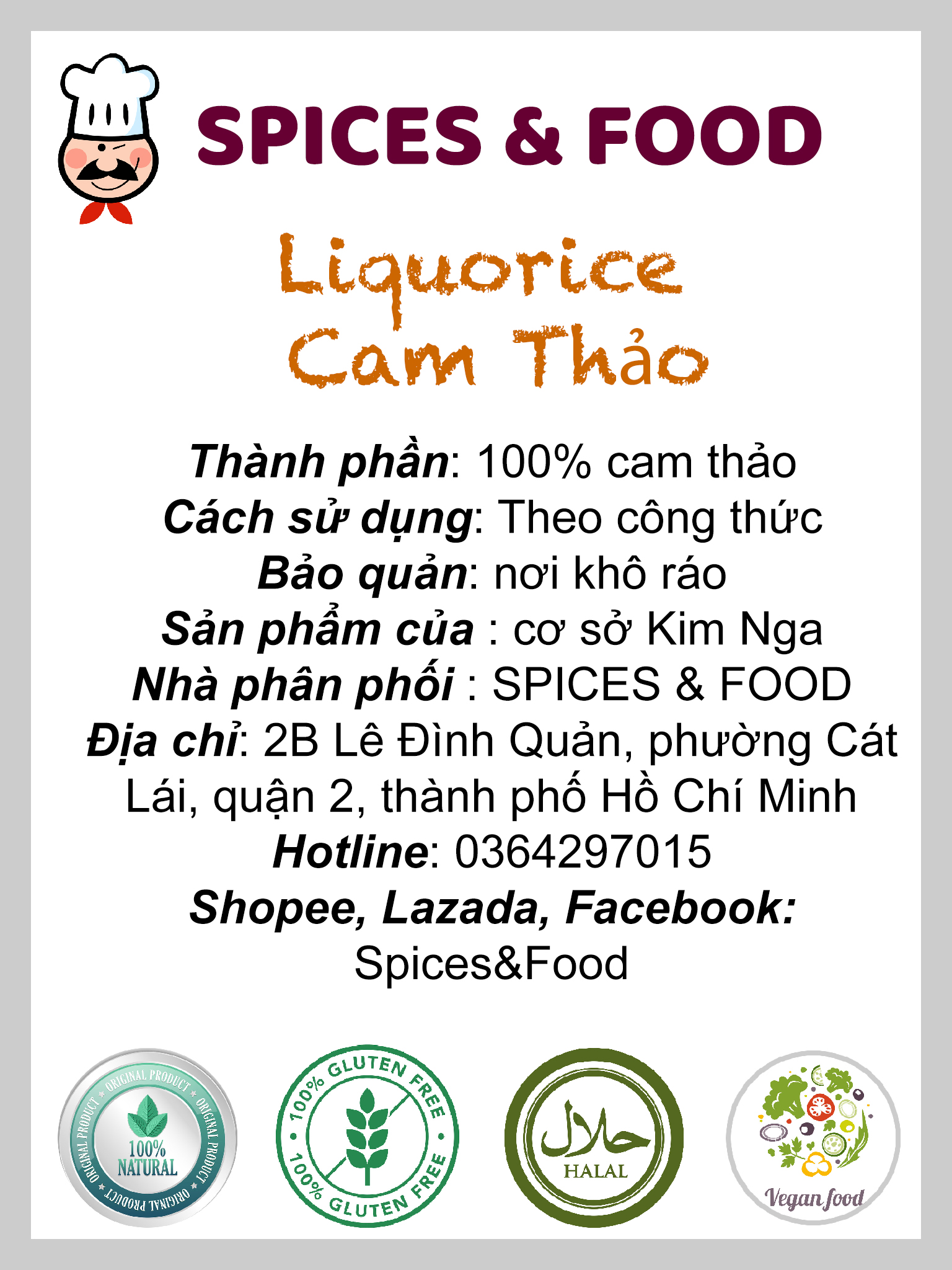 Túi 100gr] Liquorice Root - Cam Thảo Khô Thái Lát