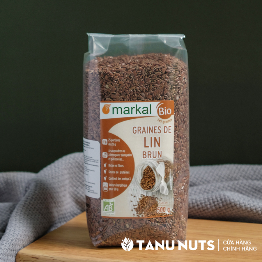Hạt lanh nâu hữu cơ markal 500g