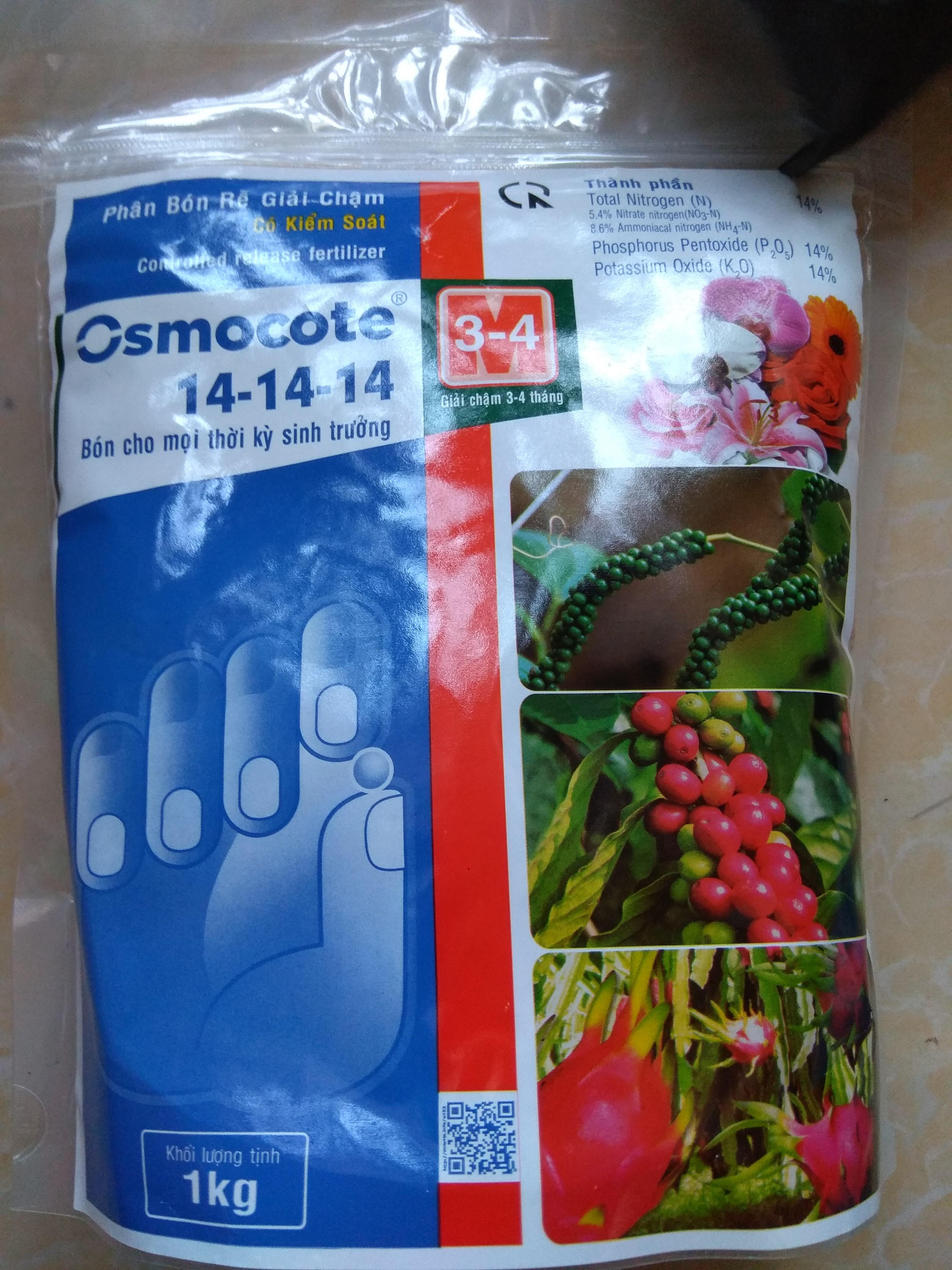 Phân bón rễ giải chậm osmocote 14-14-14 - 1 kg