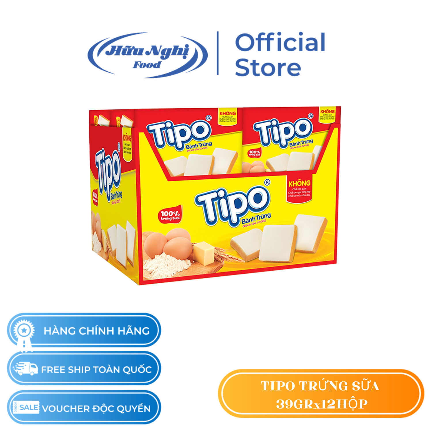 Bánh Tipo Trứng Nướng Hữu Nghị 39g