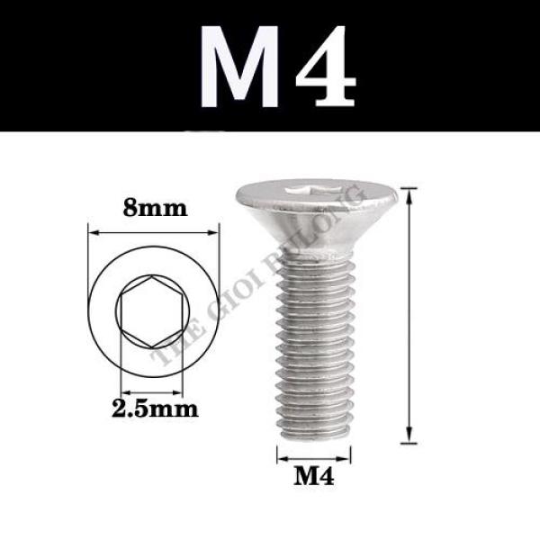 ❡ Tay Nghệ HCM 10 con Bulong lục giác đâu côn M4 - Ốc vít M4 đầu côn nhiều size
