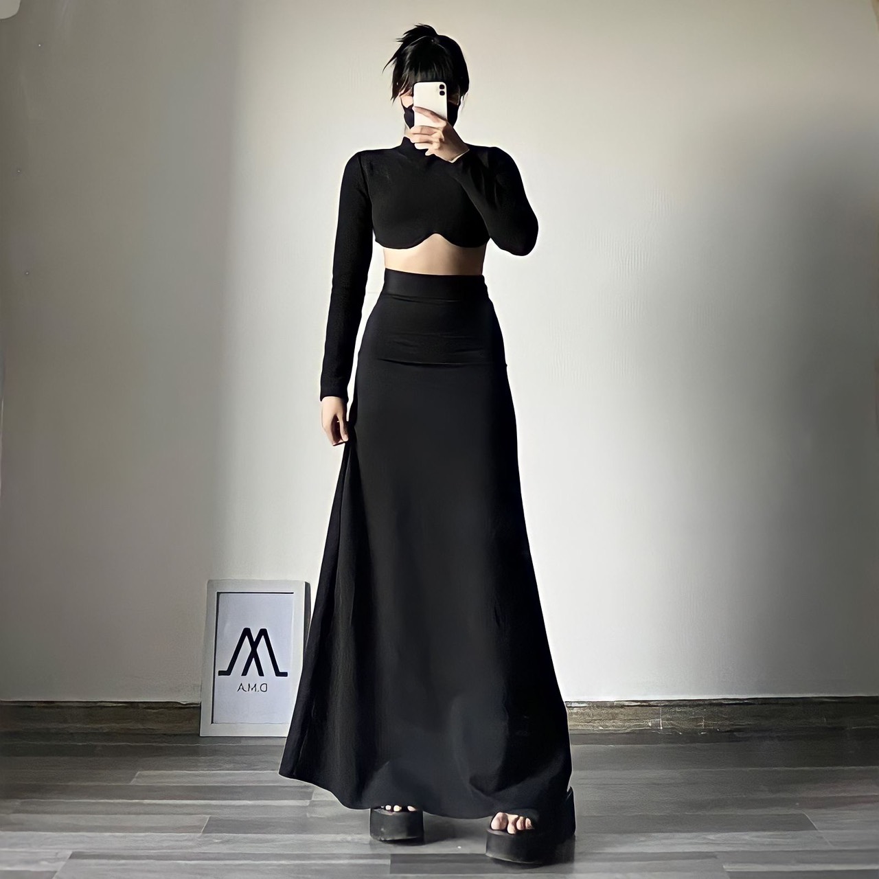 CHÂN VÁY DÀI BIGSIZE LƯNG CAO CV24 (TÁO ĐỎ BIGSIZE 55-90KG) 🍎🍎🍎
