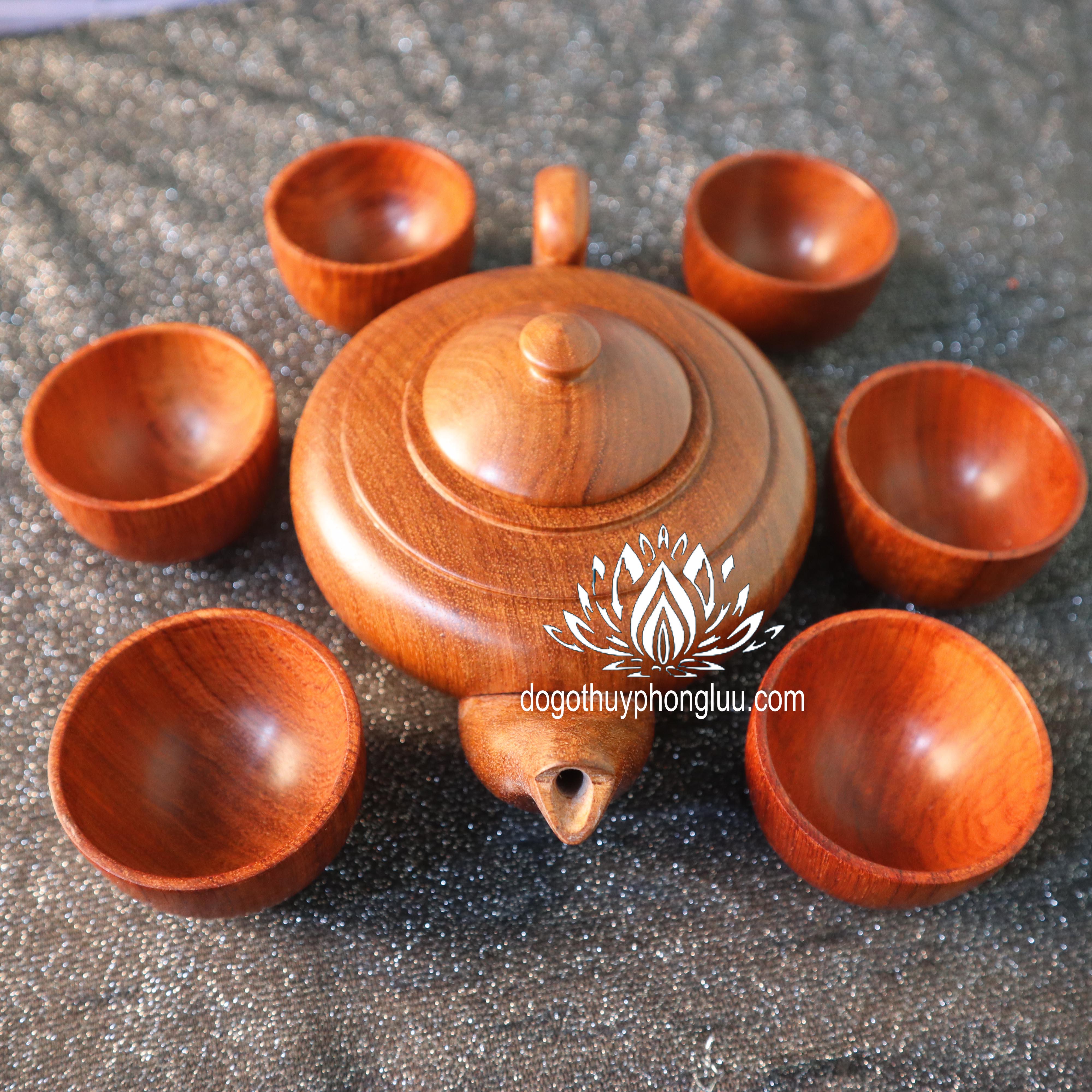Combo khay trà ấm chén trà gỗ hương