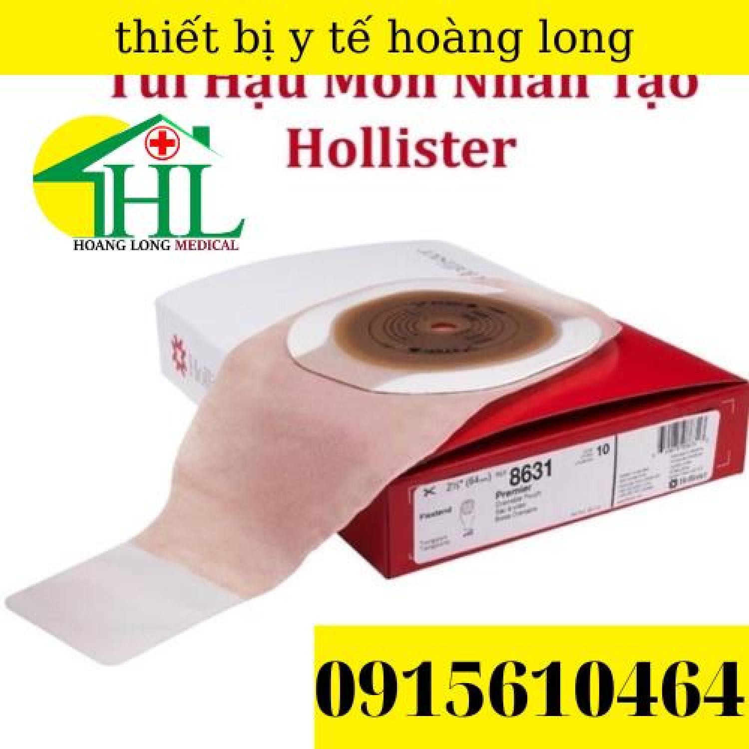 Túi Hậu Môn Nhân Tạo 1 Mảnh Hollister-8631 Sử Dụng Kẹp HỘP 10 TÚI