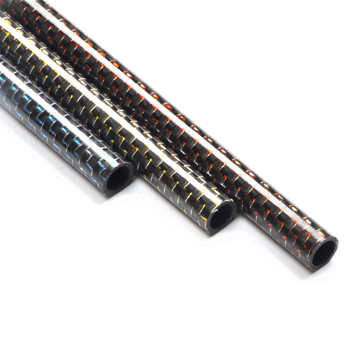 Ống sợi carbon nhiều màu thiết kế mới chiều dài 500mm đường kính 8mm-32mm bóng