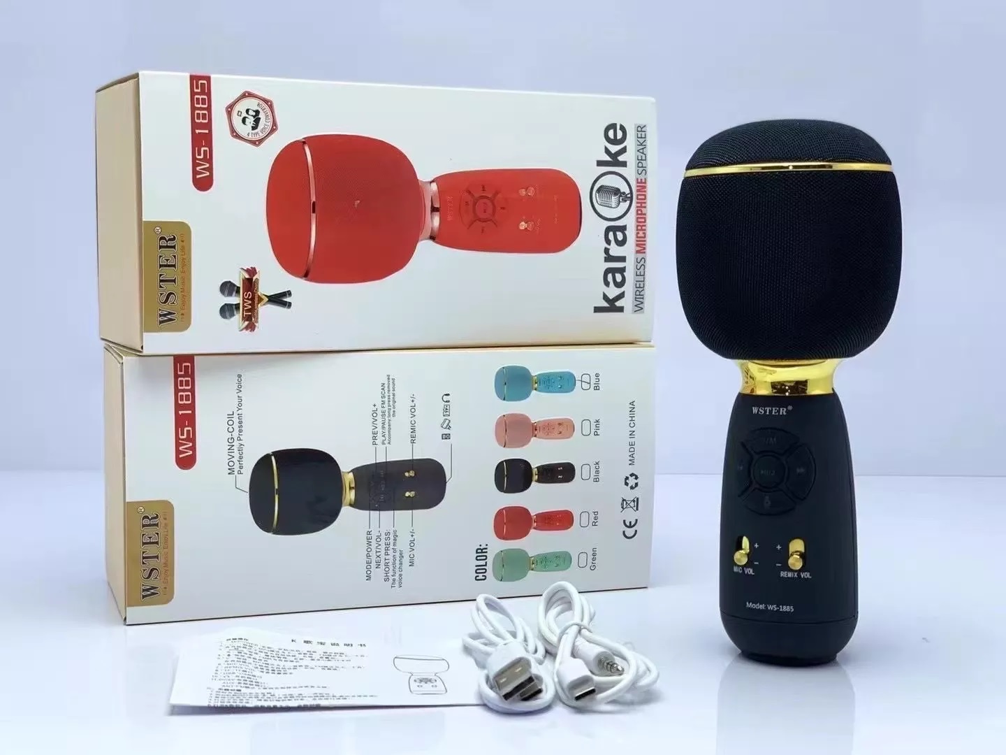 MIC KARAOKE 3IN1 WSTER WS-1885, Micro Cầm Tay Bluetooth